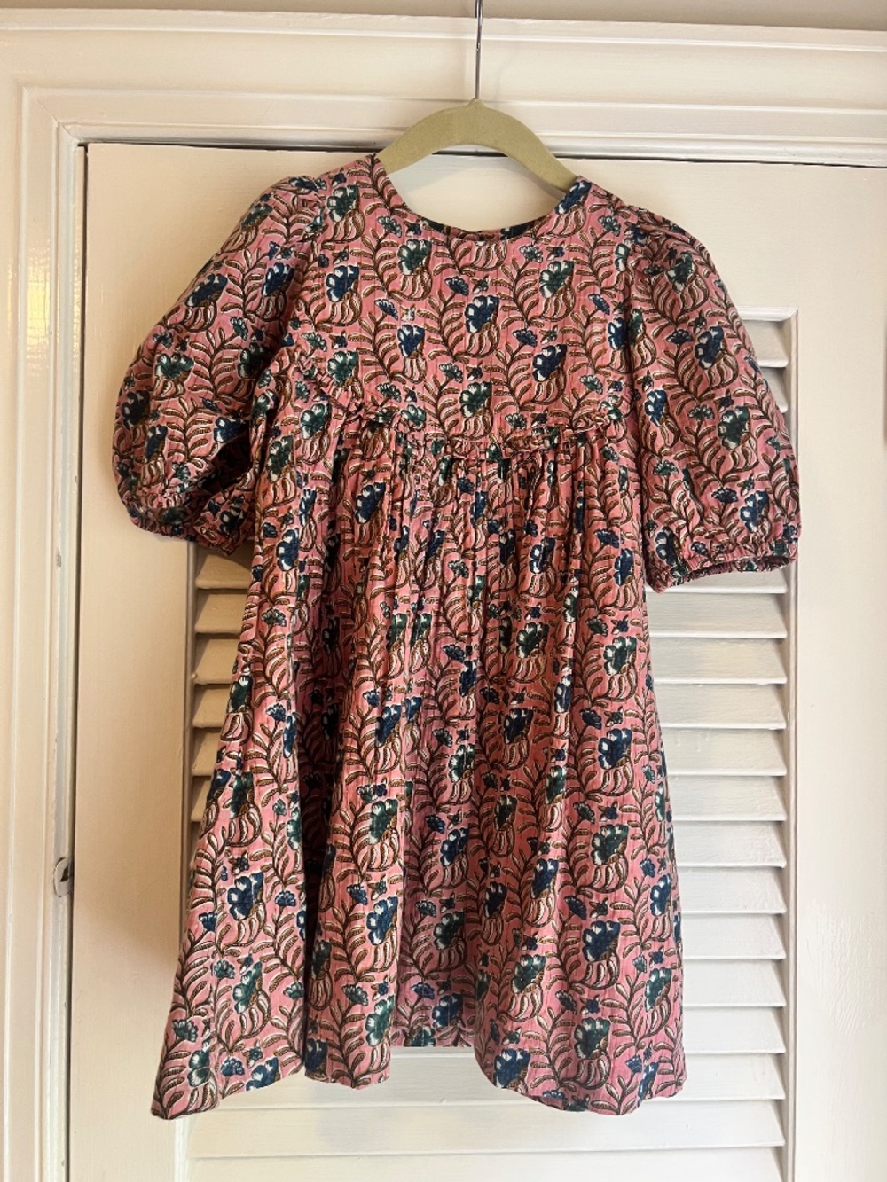 Pink Girls Block Print Dress by Pink Chicken